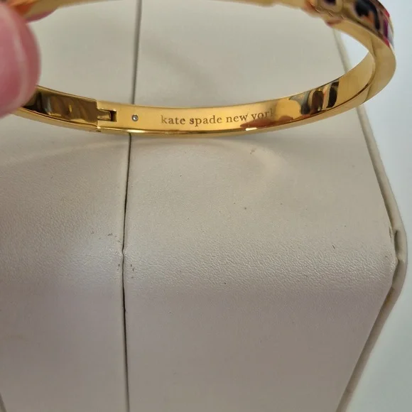 Gold Leopard Print Bangle Bracelet By Kate Spade - Picture 3 of 7